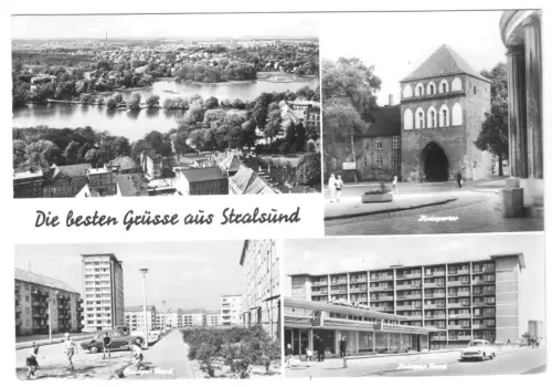AK, Stralsund, vier Abb., u.a. Knieper Nord, 1979