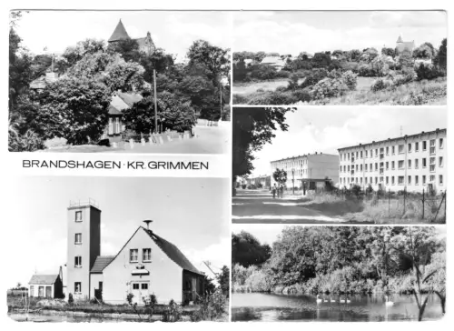 AK, Brandshagen Kr. Grimmen, fünf Abb., u.a. Feuerwehrgerätehaus, 1980