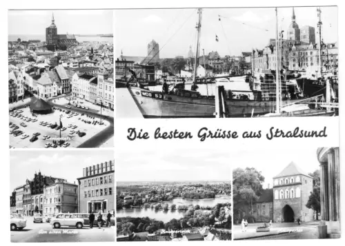 AK, Stralsund, fünf Abb., u.a. Fischereihafen, 1973