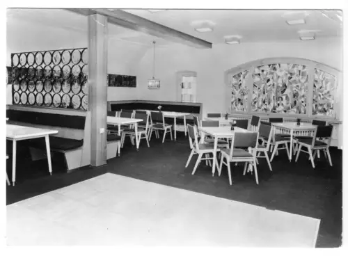 AK, Bergen Rügen, HO Rugard-Gaststätte, Jagdzimmer, 1972