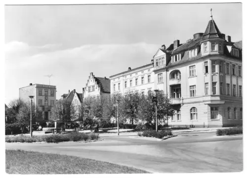 AK, Bergen Rügen, Karl-Marx-Platz, Teilansicht, 1976