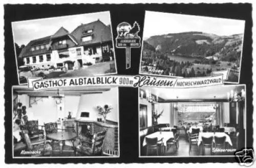 AK, Häusern Schwarzw., Gasthof Albtalblick,4 Abb., 1961