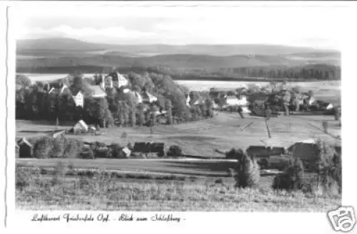 AK, Friedenfels Opf., Blick zum Schloßberg, ca. 1956