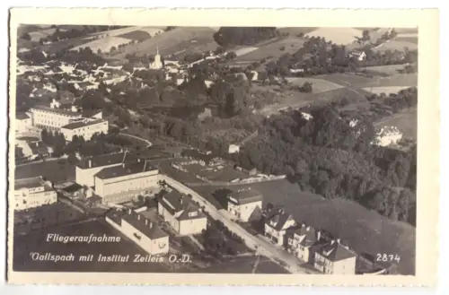 AK, Gallsbach, Oberösterreich, Luftbildansicht mit Institut Zelleis, 1938