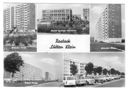 AK, Rostock - Lütten Klein, fünf Abb., 1977
