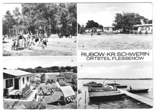 AK, Rubow Kr. Schwerin, OT Flessenow, vier Abb., 1981