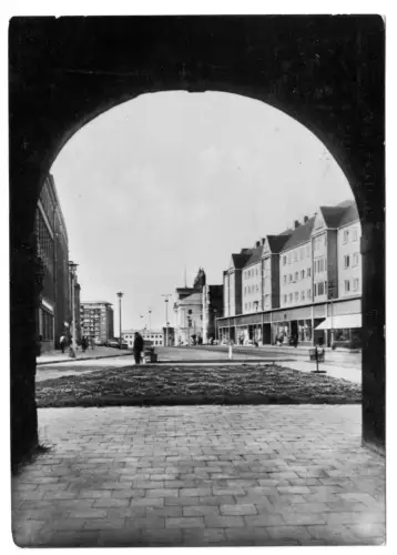 AK, Rostock, Blick in die Steinstr., 1963