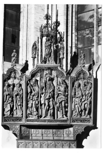 AK, Rostock, Marienkirche, Innenansicht, Rochus-Altar, 1981