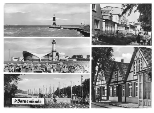 AK, Rostock Warnemünde, fünf Abb., 1974