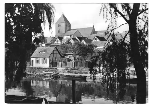 AK, Plau Meckl., Kr. Lübz, Eldepartie mit Blick zur Kirche, 1967