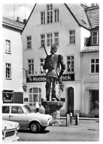 AK, Perleberg, Roland und Kreisbibliothek, 1974