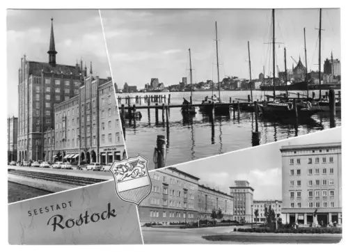 AK, Rostock, drei Abb., gestaltet, 1967