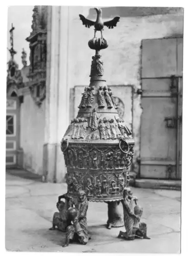 AK, Rostock, Marienkirche, Innenansicht, Taufkessel, 1974