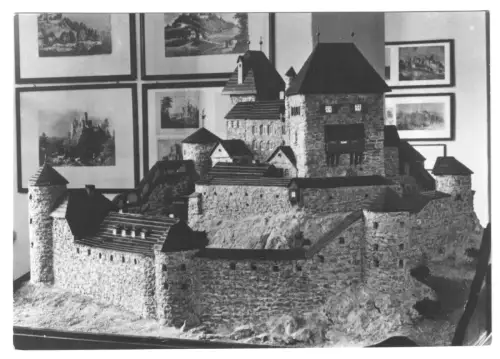 AK, Frauenstein, Erzgeb., Heimatmuseum, Rekonstruktionsmodell d. Burgruine, 1963