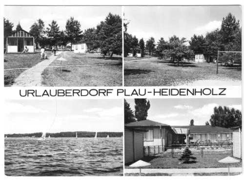 AK, Plau Meckl., Kr. Lübz, OT Heidenholz, Urlauberdorf, vier Abb., 1976