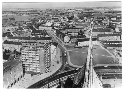 AK, Rostock, Blick von der Marienkirche auf die Stadt, 1967