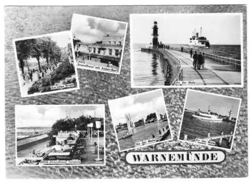 AK, Rostock Warnemünde, sechs Abb., gestaltet, 1966