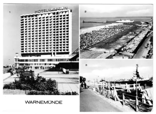 AK, Rostock Warnemünde, drei Abb., 1977