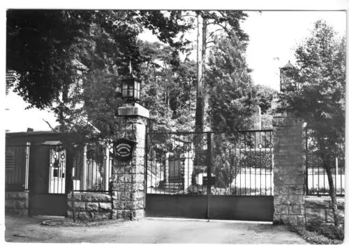 AK, Neu Fahrland bei Potsdam, Sanatorium "Heinrich Heine", Eingang, 1973