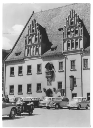 AK, Meißen, Rathaus, zeitgen. Kfz, 1963