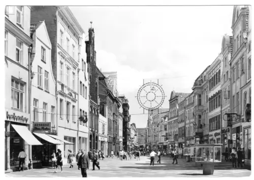 AK, Rostock, Partie auf der Kröpeliner Str., belebt, Version 3, 1976