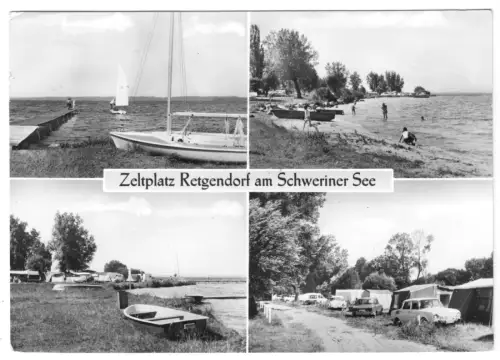 AK, Retgendorf Kr. Schwerin, Zeltplatz Retgendorf, vier Abb., 1976