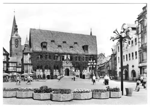 AK, Quedlinburg, Platz mit Rathaus, 1979