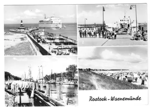AK, Rostock Warnemünde, vier Abb., 1973