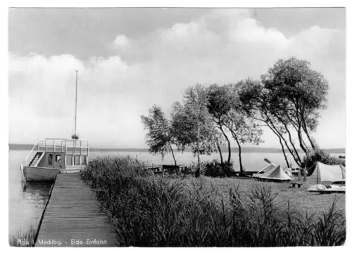 AK, Plau i. Meckl., Plauer See, Elde-Einfahrt, 1958