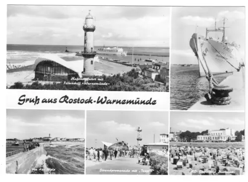 AK, Rostock Warnemünde, fünf Abb., 1974