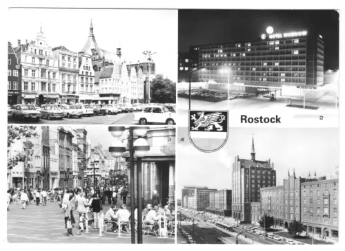 AK, Rostock, vier Abb., 1984