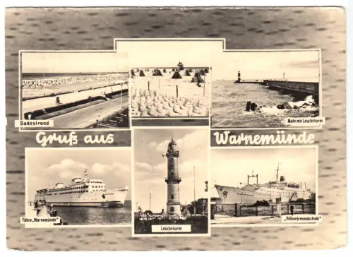 AK, Rostock Warnemünde, sechs Abb., gestaltet, 1967