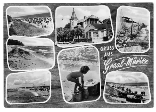 AK, Seeheilbad Graal-Müritz, sieben Abb., gestaltet, 1963