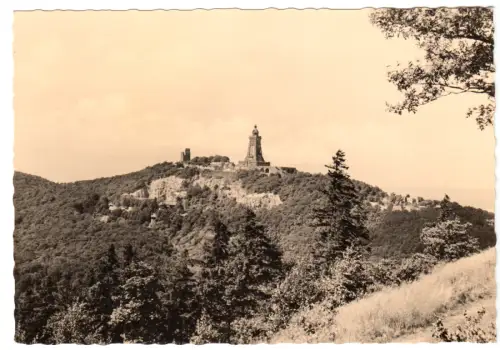 AK, Kyffhäuser, Blick vom Gietenkopf zum Kyffhäuser, 1960