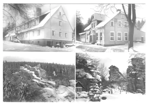 AK, Geyer Erzgeb., Betriebsferienheim "Waldschänke", vier Winterabb., 1984