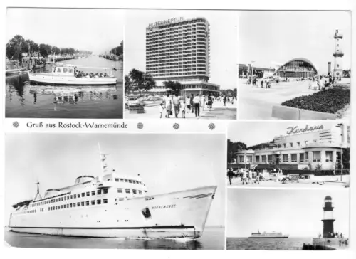AK, Rostock Warnemünde, sechs Abb., 1977