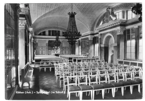 AK, Köthen Anh., Spiegelsaal im Schloß, 1967