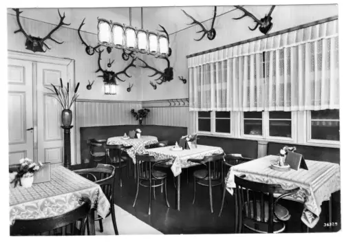 AK, Wernigerode Harz, HO-Hotel "Steinerne Renne", Jagdzimmer, 1962