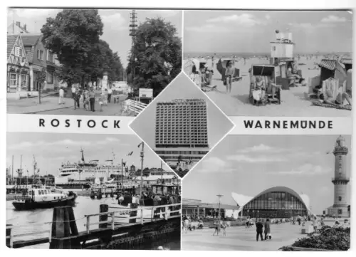 AK, Rostock Warnemünde, fünf Abb., 1975