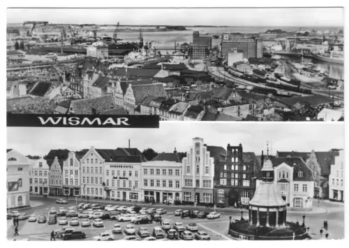 AK, Wismar, zwei Teilansichten, 1981