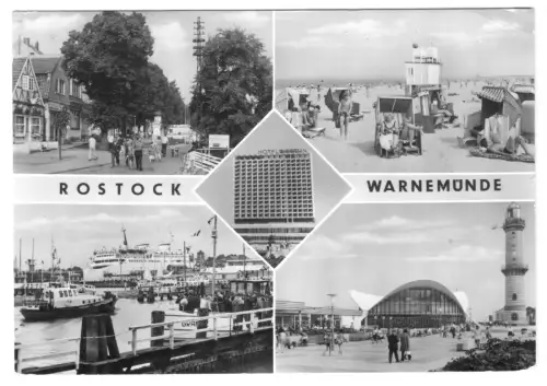 AK, Rostock Warnemünde, fünf Abb., 1977