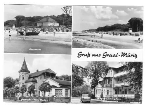 AK, Seeheilbad Graal-Müritz, vier Abb. u.a. Gaststätte "Haus Malta", 1974