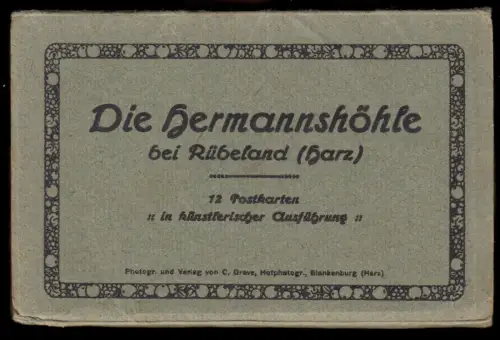 AK-Heft, Leporello, (12) AK, Rübeland Harz, Die Herrmannshöhle, um 1920