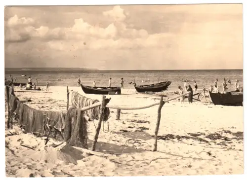 AK, Baabe Rügen, Strand und Fischerstrand, 1971
