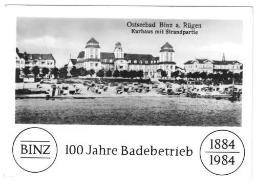 AK, Ostseebad Binz Rügen, 100 Jahre Badebetrieb 1884 - 1984, 1984