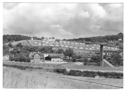 AK, Ostseebad Binz Rügen, Gewächshäuser und FDGB-Urlaubersiedlung, 1974