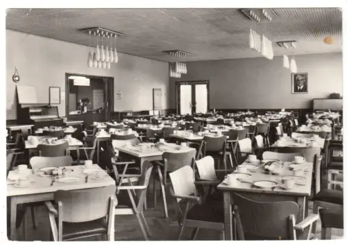 AK, Baabe Rügen, Ferienheim des Stahlwerkes Hennigsdorf, Speiseraum, 1974