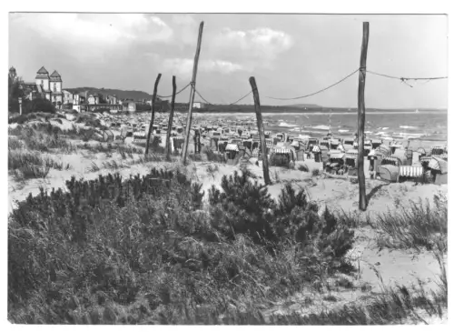 AK, Ostseebad Binz Rügen, Strandpartie, belebt, 1967