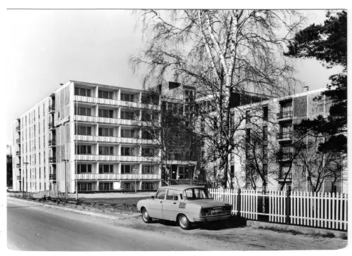 AK, Ostseebad Binz Rügen, FDGB-Urlauberheim "Rugard", Pkw Skoda, 1977