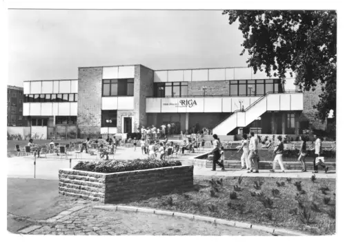 AK, Ostseebad Binz Rügen, FDGB-Urlauberrestaurant "Riga", belebt, 1987